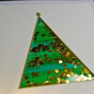 Kartka świąteczna „Złote drzewko”